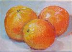 Three Oranges,still life,oil on canvas,5x7,price$200 - Posted on Friday, December 12, 2014 by Joy Olney