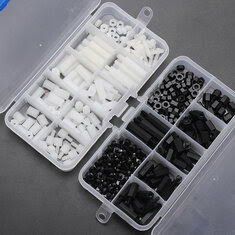 Suleve™ M3NH6 300Pcs M3 Nylon Screw White&Black