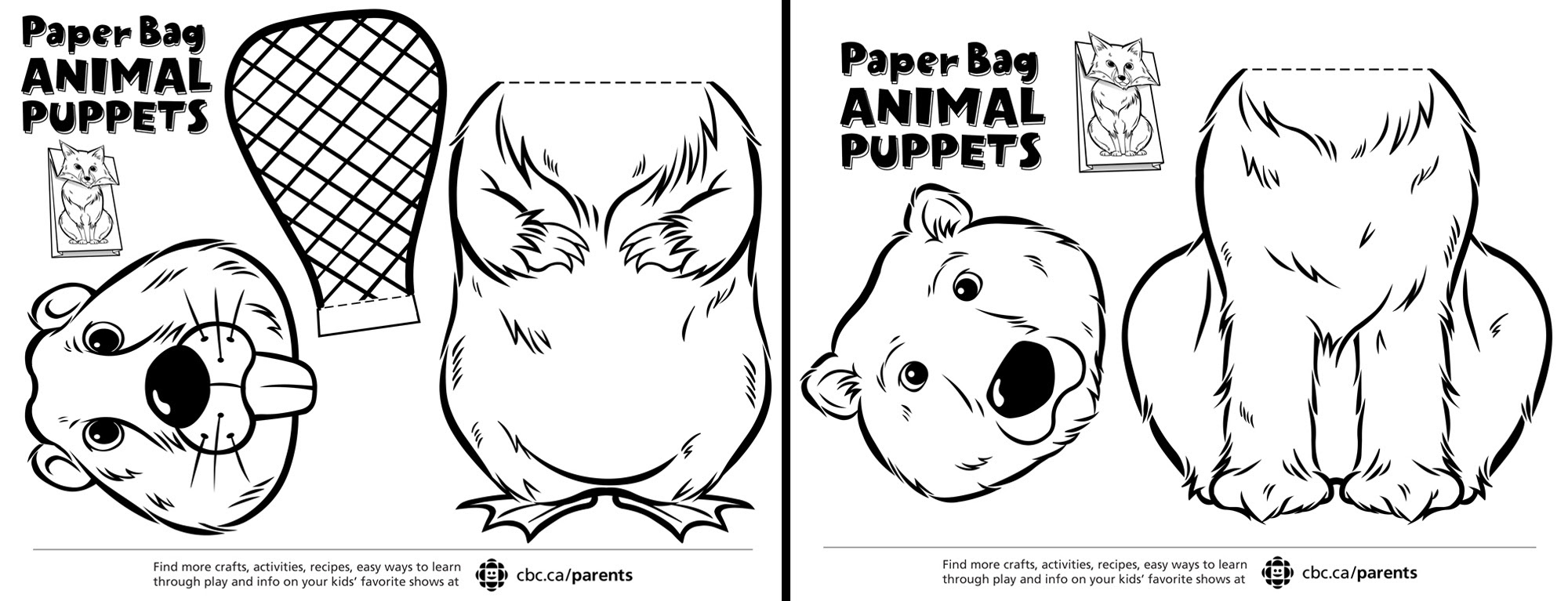 Free Printable Paper Bag Puppet Templates Free Printable