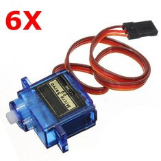 6X SG90 Mini Gear Micro Servo 9g For RC Airplane