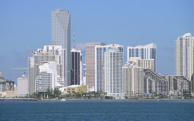 Miami, vista de Brickell desde el mar