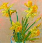 Dancing Daffodils,still life,oil on canvas,8x8,price$200 - Posted on Wednesday, February 11, 2015 by Joy Olney