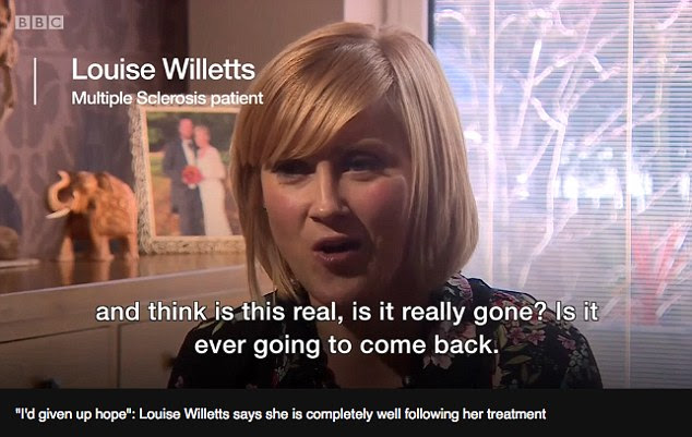 Louise Willetts, a 36-year-old mother who was part of the breakthrough study, explained to the BBC how the life-changing effects of the treatment are nothing short of 'a miracle.'