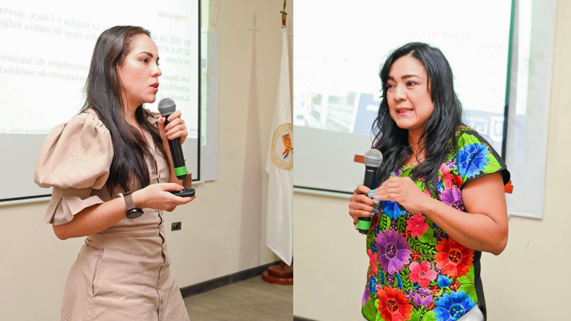 Mariluz Uribe Orrego, funcionaria Uniguajira y Sonia Cárdenas Castiblanco, representante de la Universidad de la Sabana