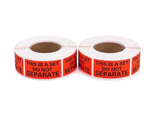 This Is a Set Do Not Separate Labels, 1000 Labels, Quantity Discounts, 1" X 2", Flourescent Red (2 Rolls / 1000 Labels) Sold As Set Labels, FBA Labels, Shipping Labels by Label Basics (Saurus Brands)