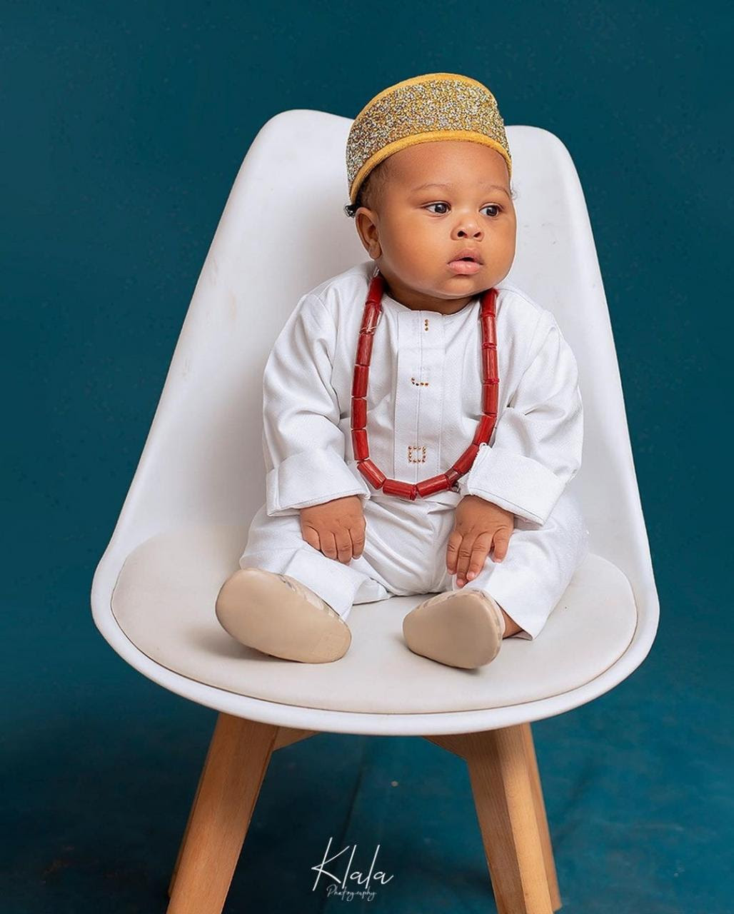 Olakunle Churchill and Rosy Meurer show their son