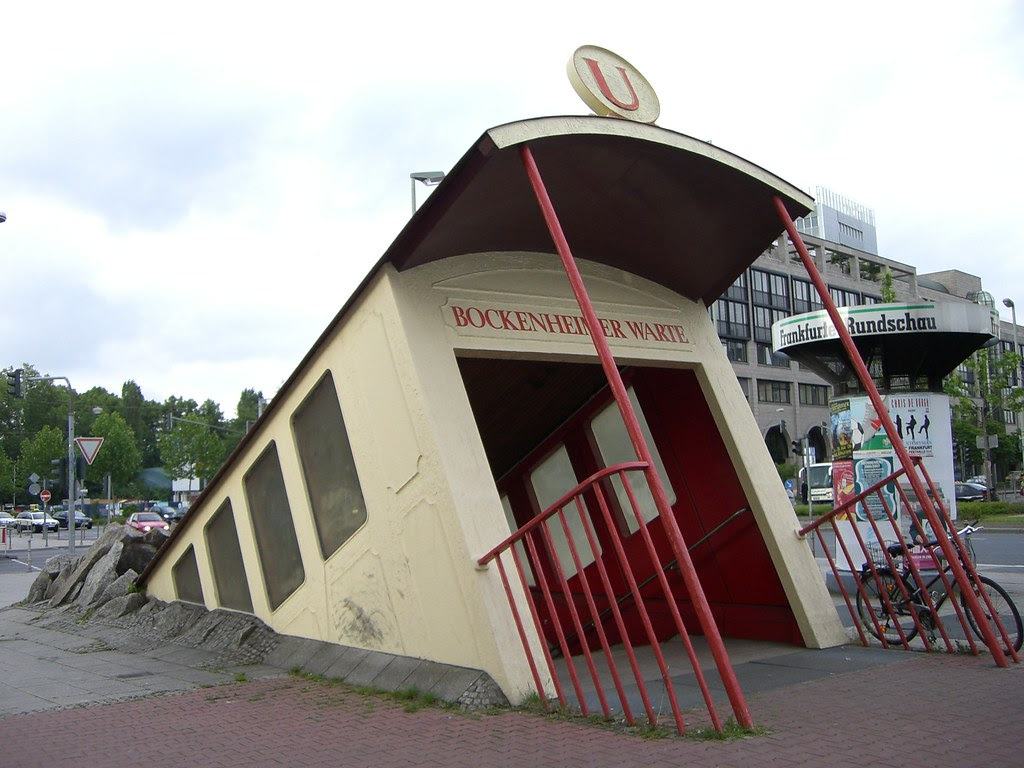 http://twistedsifter.com/2013/03/bockenheimer-warte-subway-entrance-frankfurt-germany/