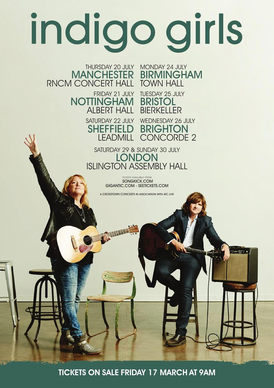 indigo girls tour poster uk dates live july 2017 folk festival