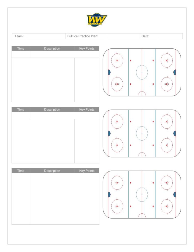 Blank Hockey Practice Plan Template (2) TEMPLATES EXAMPLE TEMPLATES