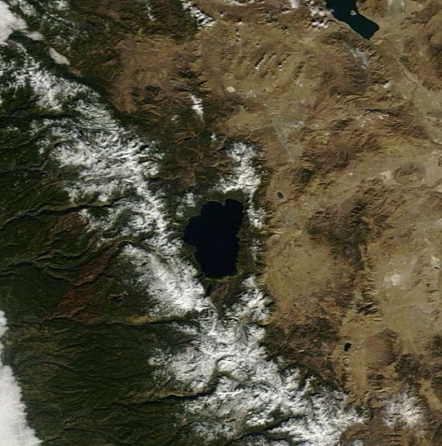 The Sierra Nevada in California, baking in January heat