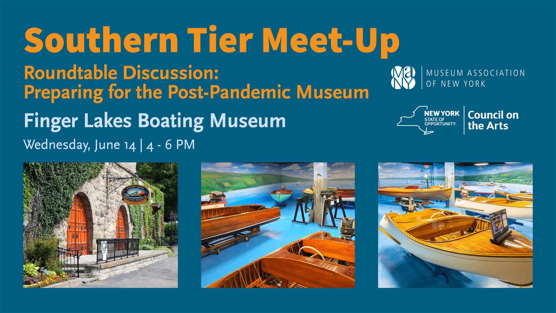 Southern Tier Meet-Up and Roundtable Discussion at the Finger Lakes Boating Museum, June 14 from 4 to 6 PM