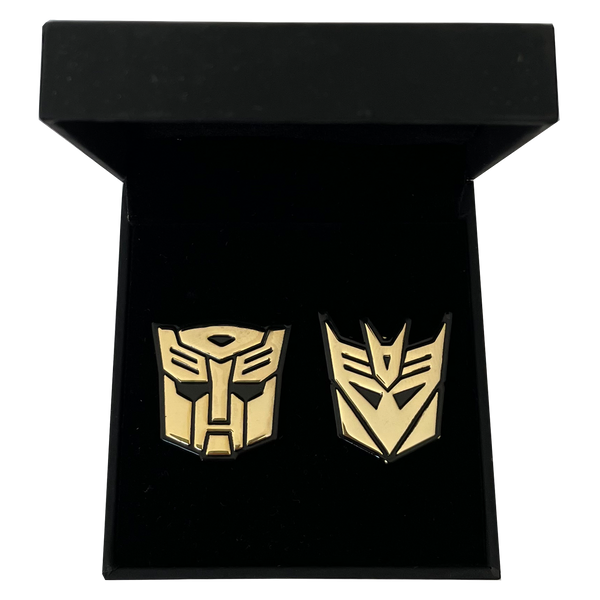 Transformers Autobot X Decepticon 24K Gold Plated Pins Box Set (Exclusive)