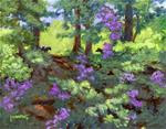 ORIGINAL PAINTING LANDSCAPE RIVER EDGE WITH COWS AND REDBUDS - Posted on Sunday, March 29, 2015 by Sue Furrow