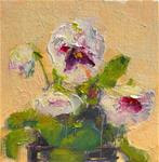 Dancing Pansies,still life,oil on canvas,6x6,price$200 - Posted on Thursday, January 15, 2015 by Joy Olney