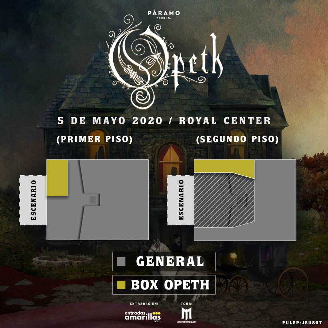Opeth en Colombia 2020 Boletas