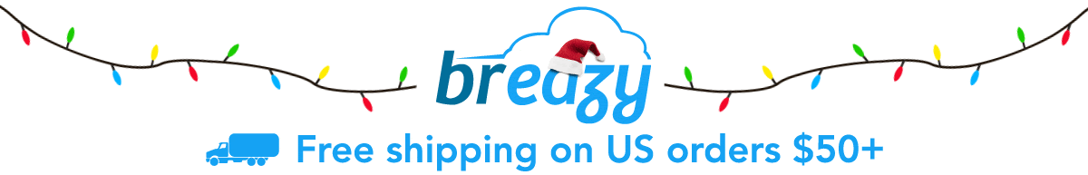 Breazy Logo. Free Shipping On US Orders $50+