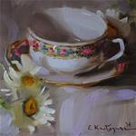 White Teacup and Daisies - Posted on Wednesday, January 7, 2015 by Elena Katsyura