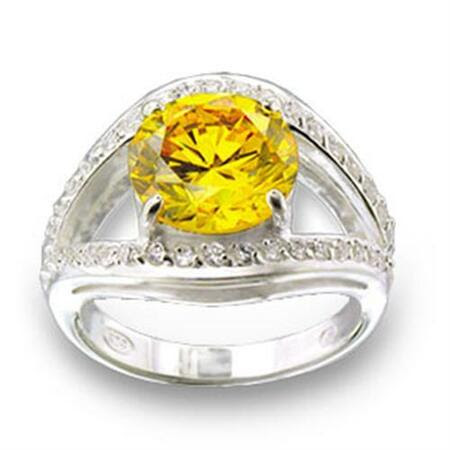 49505 - High-Polished 925 Sterling Silver Ring with AAA Grade CZ  in Topaz
