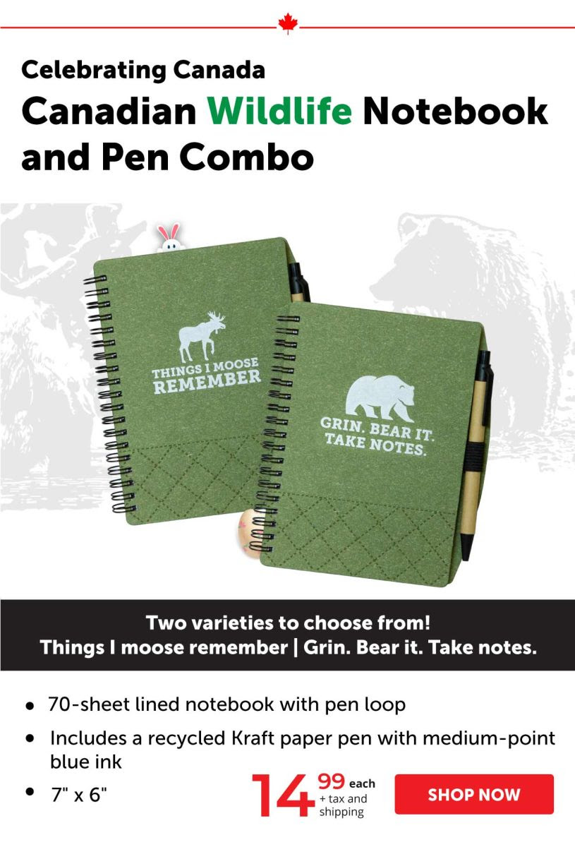Canadian Wildlife Notebook and Pen Combo