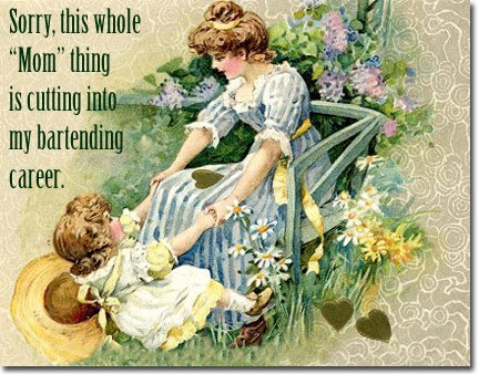 Classic Antique Mother's Day Card depicting Mom complining about the Holiday.