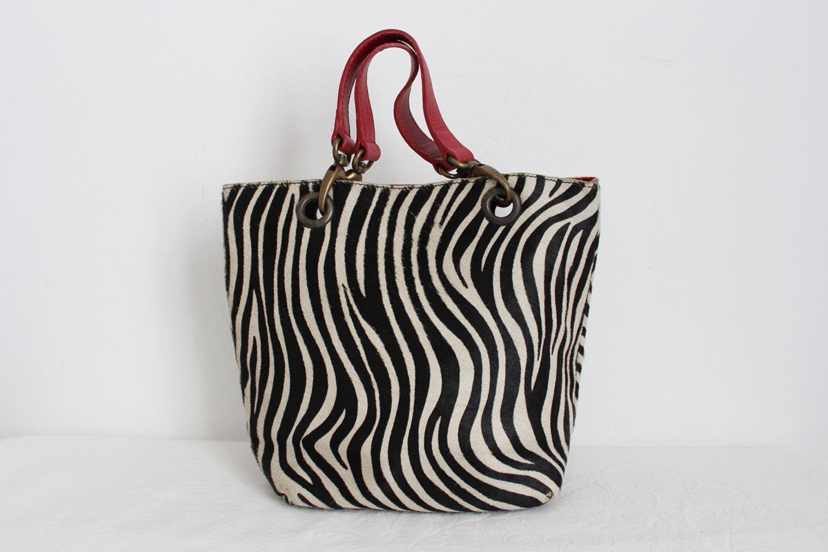 MAURIZIO TAIUTI DESIGNER GENUINE LEATHER ZEBRA TOTE