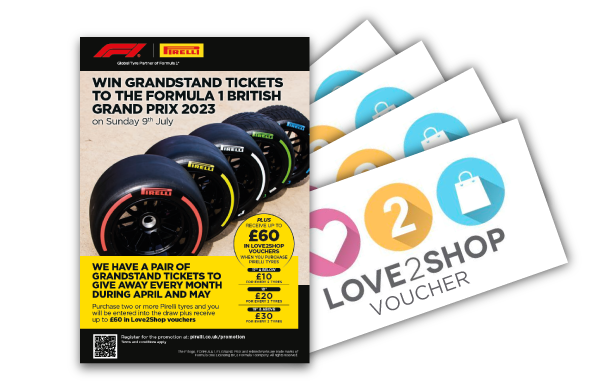 Pirelli Consumer Promotion flyer | Love2Shop Vouchers