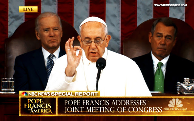 Pope Francis Gives Illuminati Hand Signs To Start Historic Address Before Congress