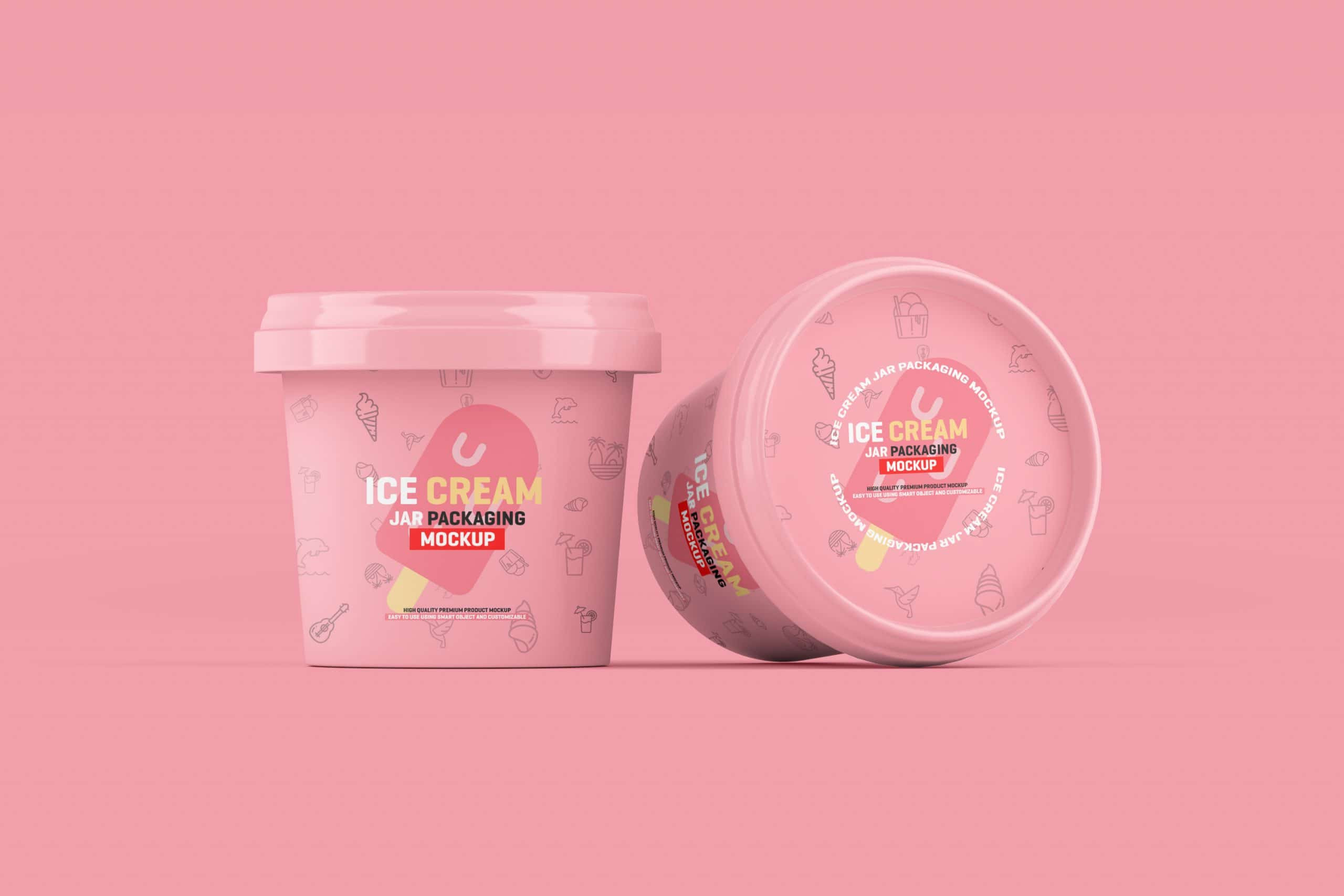 Ice Cream Jar Packaging Mockup ToaSin Studio Free & Premium Product