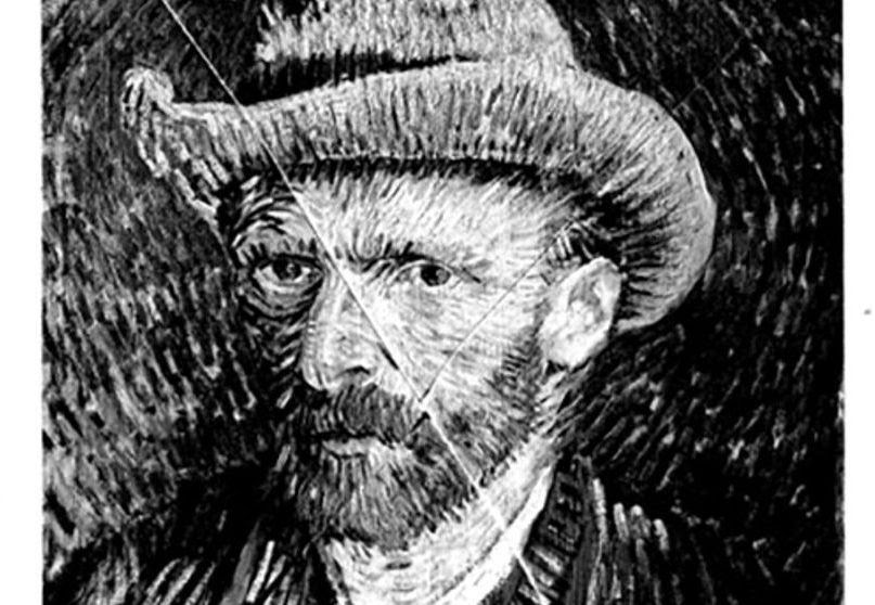 Self-portrait with grey felt Hat (September-October 1887), vandalised condition on 24 April 1978  Courtesy of Van Gogh Museum, Amsterdam