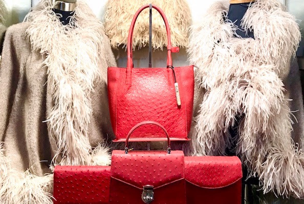 Oudtshoorn Red Ostrich Leather Handbag