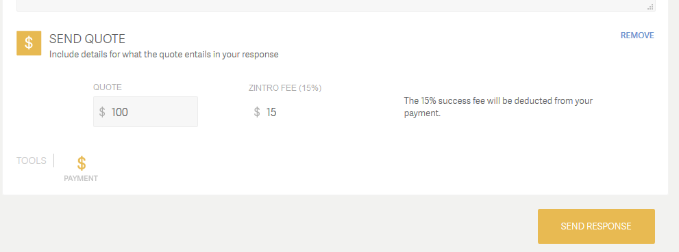 Zintro Payment Fee