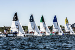 J/70s sailing off start- German Sailing League