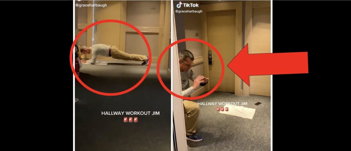 Jim Harbaugh Works Out In A Hallway While On Vacation In Hilarious Viral Video