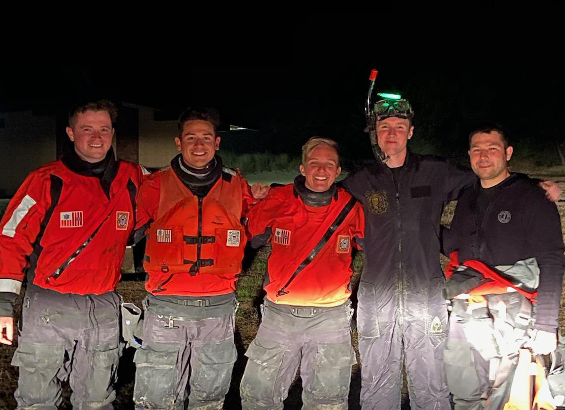 Station Yaquina Bay crew member swims to rescue fisherman in the surf near South Beach State Park