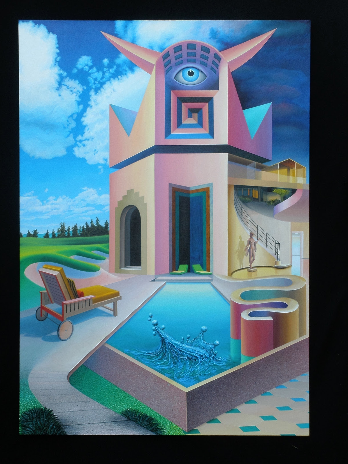surreal painting of a house