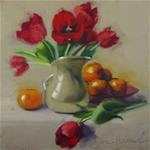 One Down Floral Still Life Painting - Posted on Monday, November 10, 2014 by Diane Hoeptner