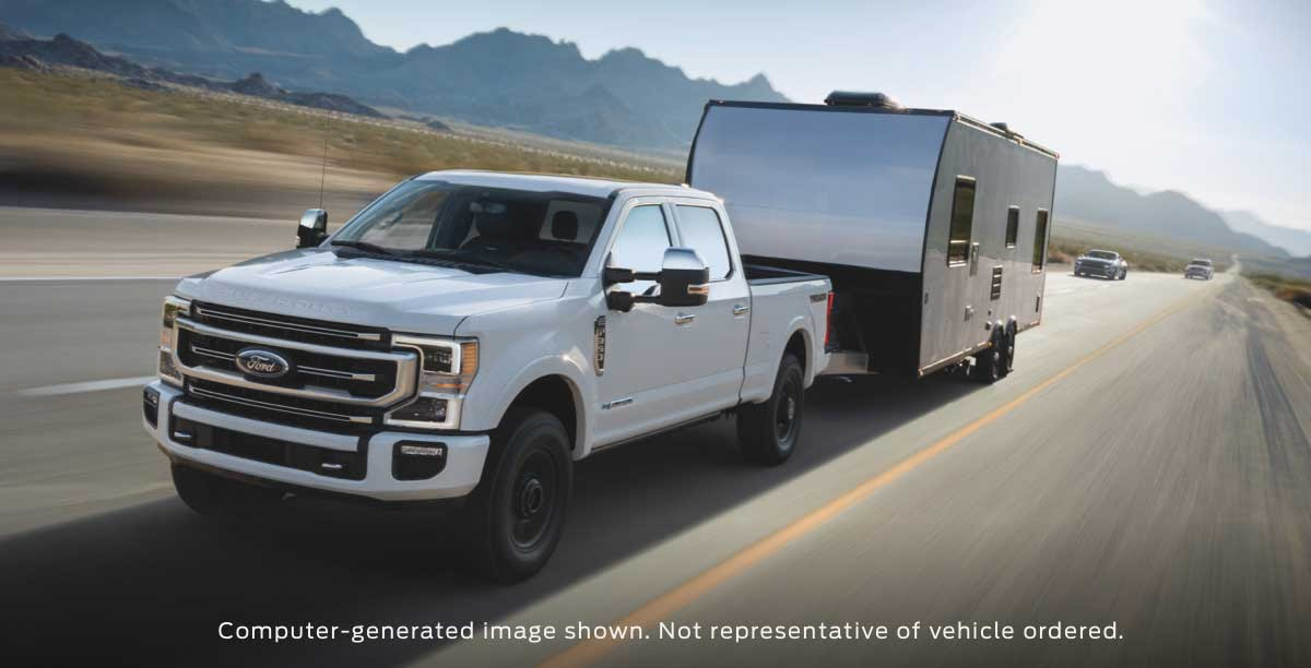Image of a Super Duty towing a trailer