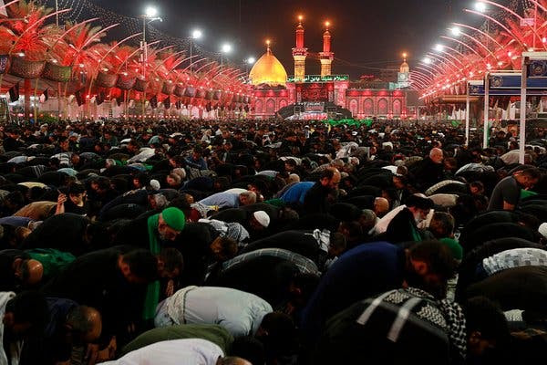 Worshipers at the shrine of Imam Hussein in Karbala, Iraq, on Friday.