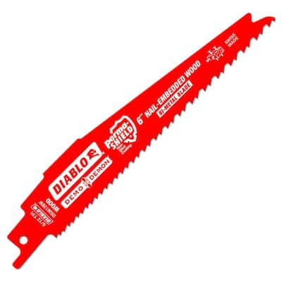 Diablo 6 in. x 6-12 Teeth per in. Demo Demon Nail-Embedded Wood Cutting Reciprocating Saw Blade (5-Pack)