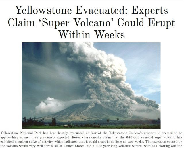 Yellowstone Eruption Within Weeks? Evacuations? Fact Or Viral Satire? You Be The Judge