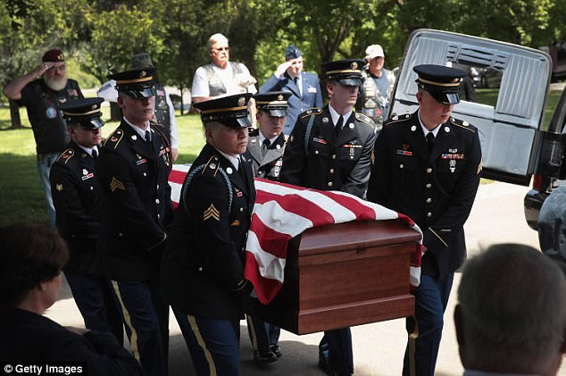 The remains of Best, an Army veteran and father-of-four, arrive for his committal service