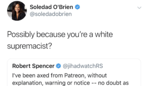 Soledad O’Brien calls Robert Spencer “white supremacist,” discovers he isn’t, quietly deletes tweet without apology