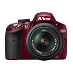 Nikon D3200 24.2MP Digital SLR Camera (Red) with AF-S 18-55mm VR Kit Lens, 8GB Card and Camera Bag 