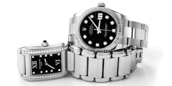 Patek Philippe Twenty~4 and Rolex Datejust with black diamond dials