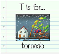T is for Tornado flashcard