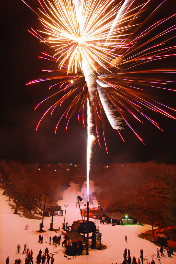 Fireworks at App Ski Mountain for New Year_s Eve