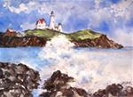 Lighthouse in Maine - Posted on Saturday, November 22, 2014 by Judith Freeman Clark