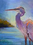 Wildlife Painting, Bird Painting, Daily Painting, "Great Blue Heron" by Carol Schiff, 8x6" Oil  SOLD - Posted on Friday, November 28, 2014 by Carol Schiff