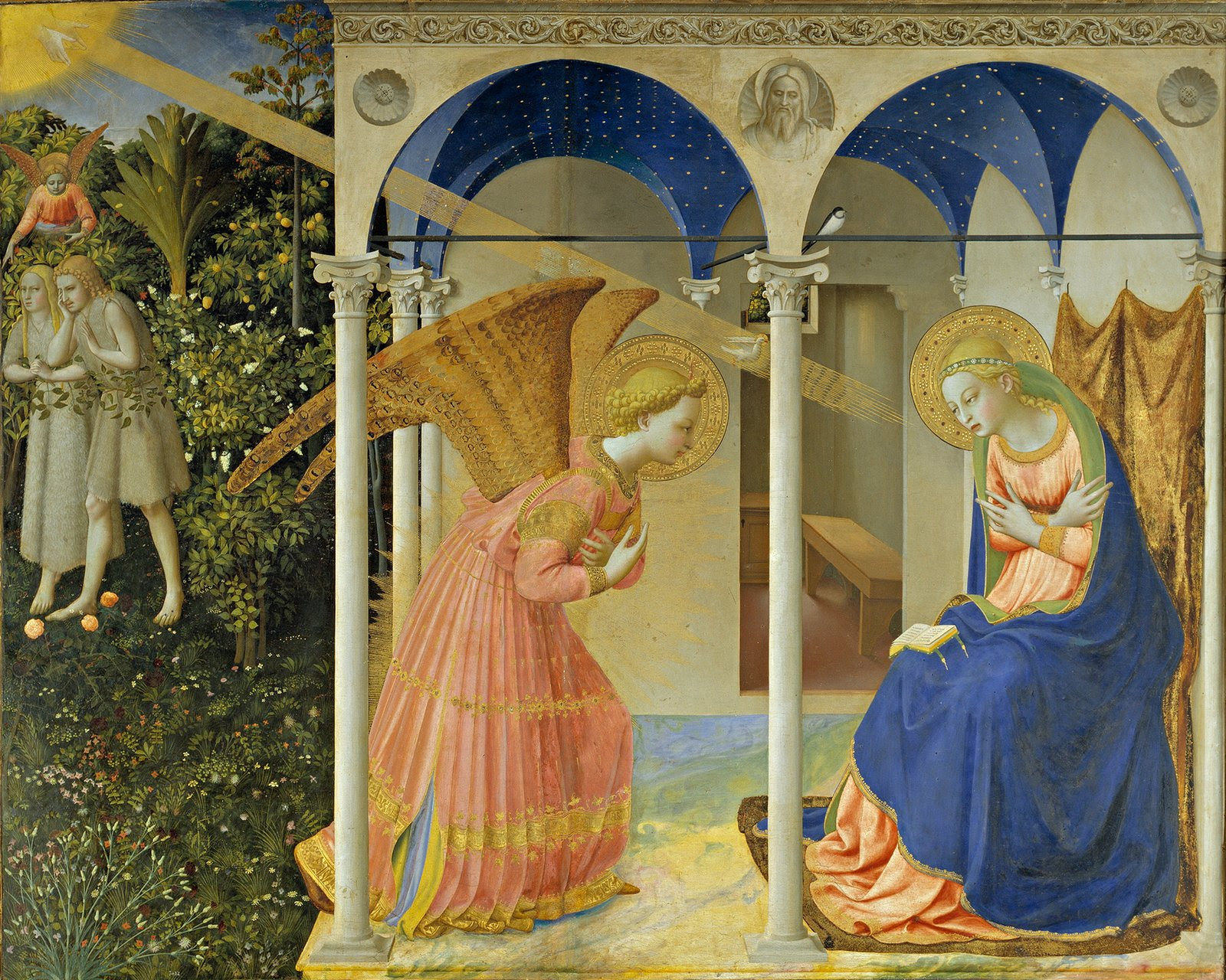 La Anunciación, 1425-26, témpera sobre tabla, 194 x 194 cm, Madrid, Museo del Prado.
