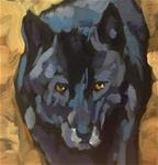 Black Wolf Portrait - Posted on Tuesday, December 30, 2014 by Kat Corrigan